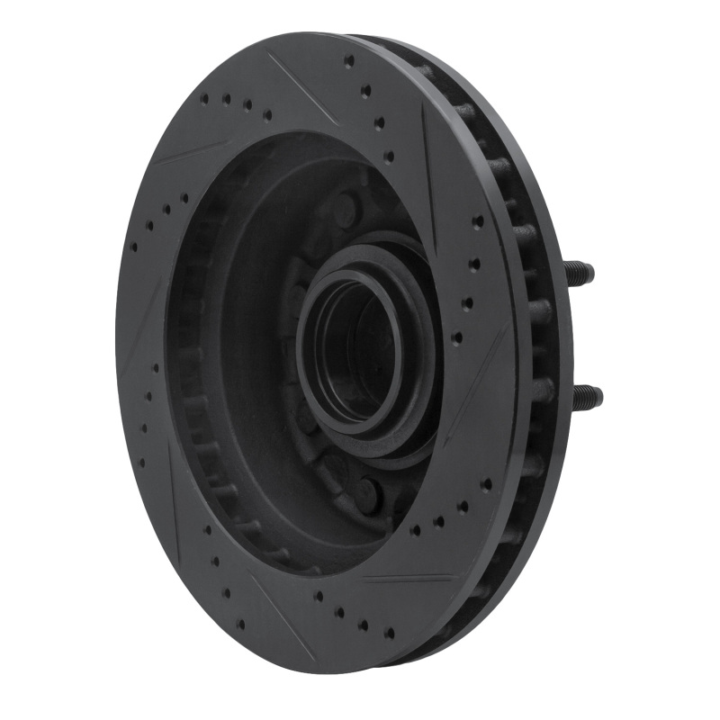 Ford F-250 Brake Rotor (1) - Front Left - R1 Concepts - Drilled & Slotted - Black - `99-`02